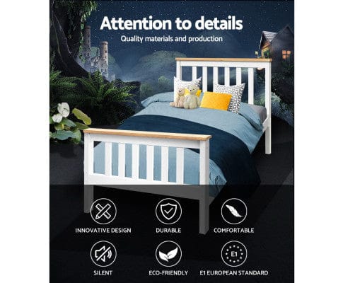 Artiss Bedframe Single Wooden Bed Frame Bedroom Furniture Kids