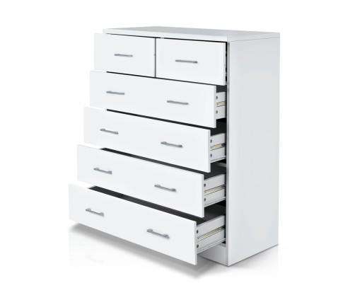 Artiss Chest of Drawers Six Chest of Drawers - White