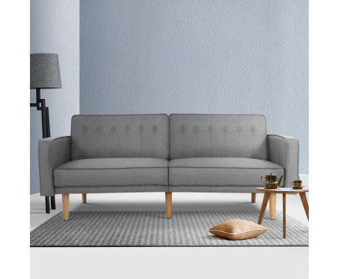Artiss Sofa Sofa Bed Lounge 3 Seater Futon Couch Recline Chair Wooden 195cm Fabric