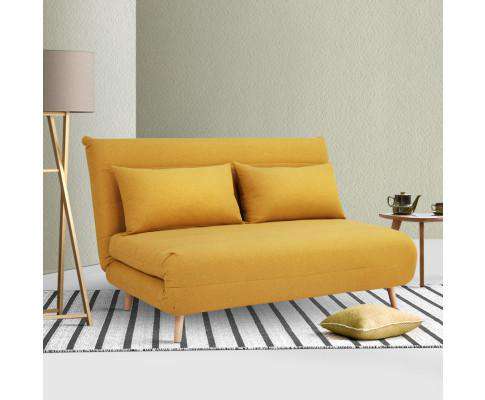 Artiss Sofa Sofa Bed Lounge Adjustable Seater Futon Couch Recliner Folding Linen Fabric