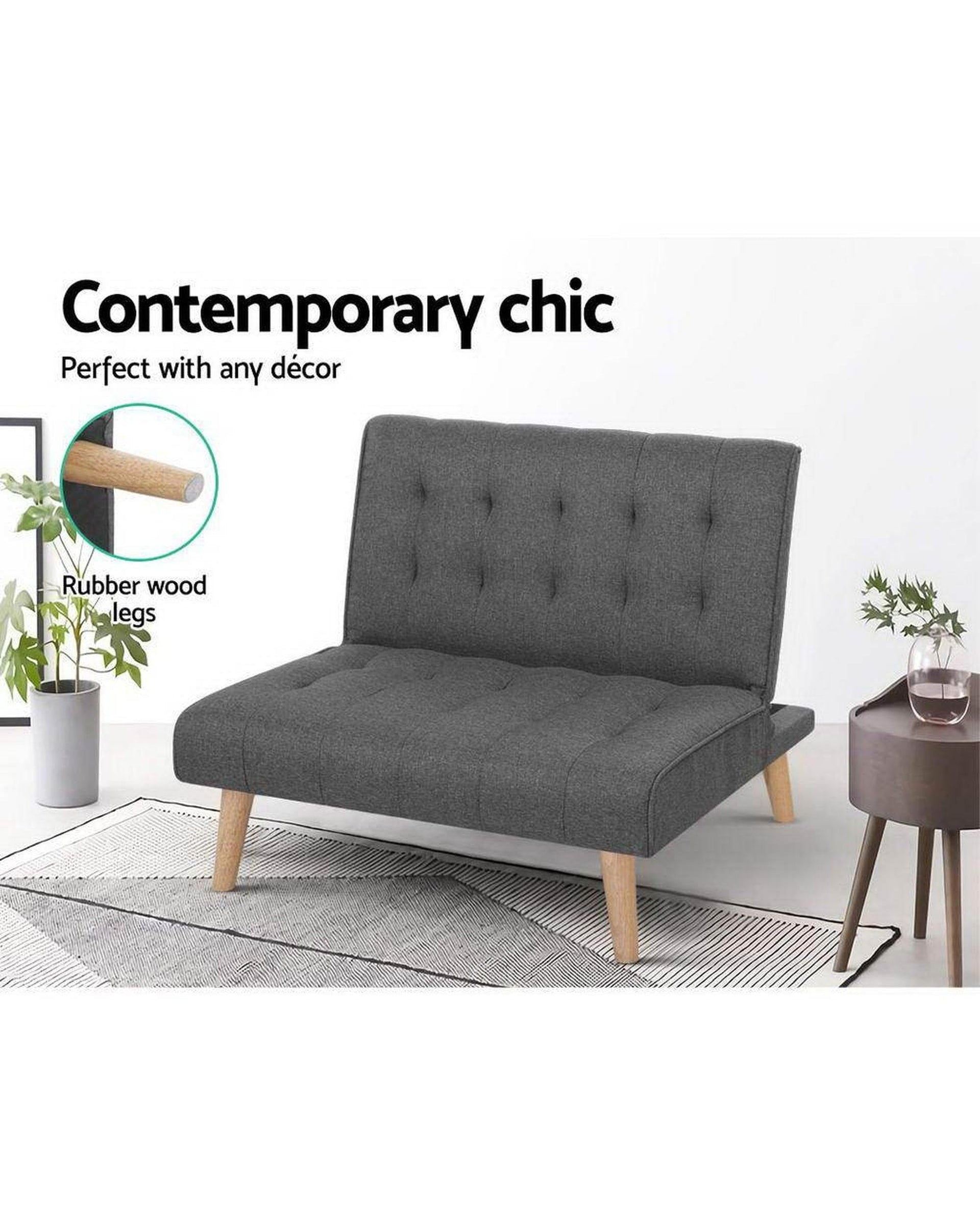 Artiss Sofa Sofa Lounge Recliner Chair Futon Couch Single 1 Seater Modular Bed Set