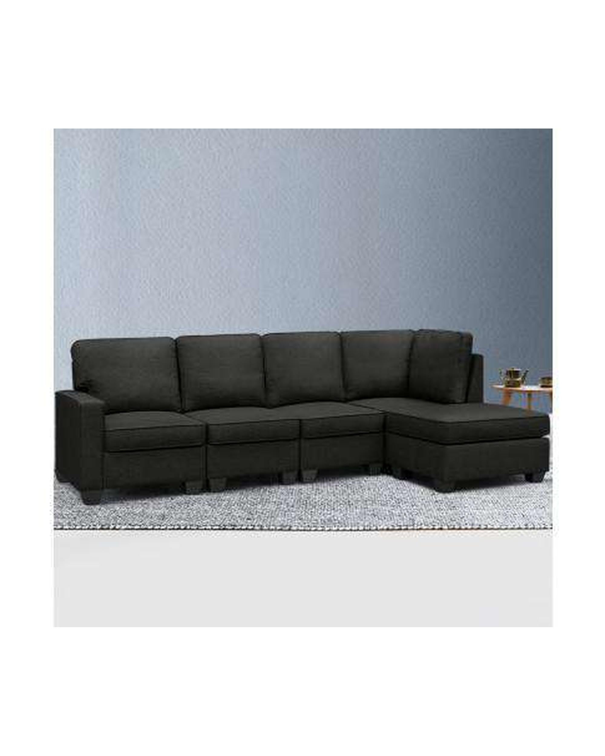 Artiss Sofa Sofa Lounge Set 5 Seater Modular Chaise Chair Suite Couch Dark Grey