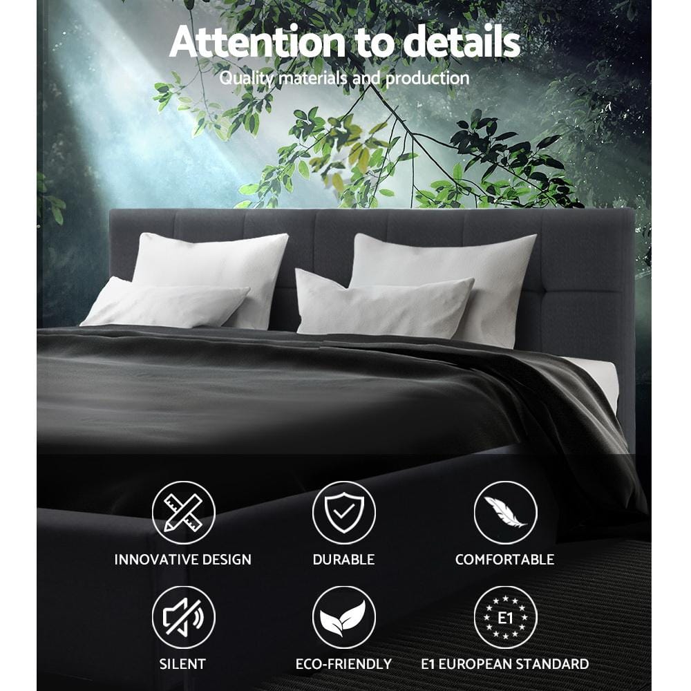 Artiss Bedframe Soho Bed Frame Fabric- Charcoal King