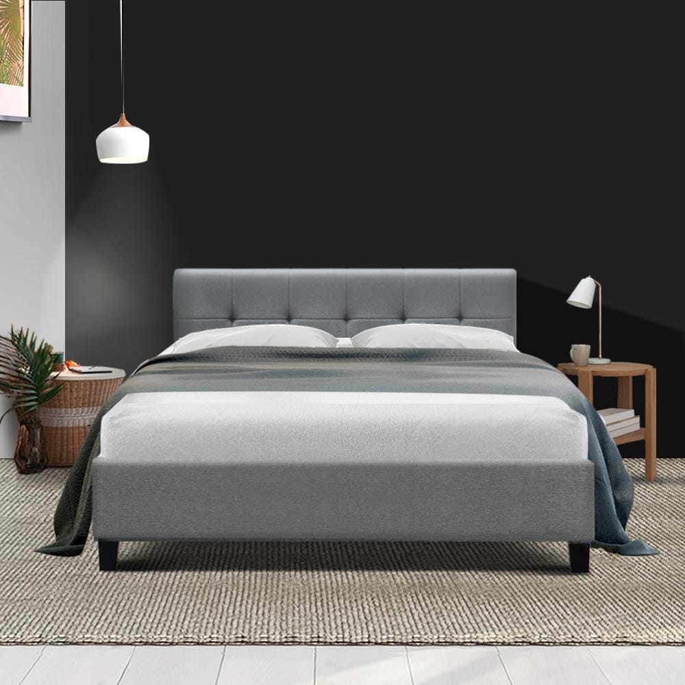Artiss Bedframe Soho Bed Frame Fabric- Grey Double