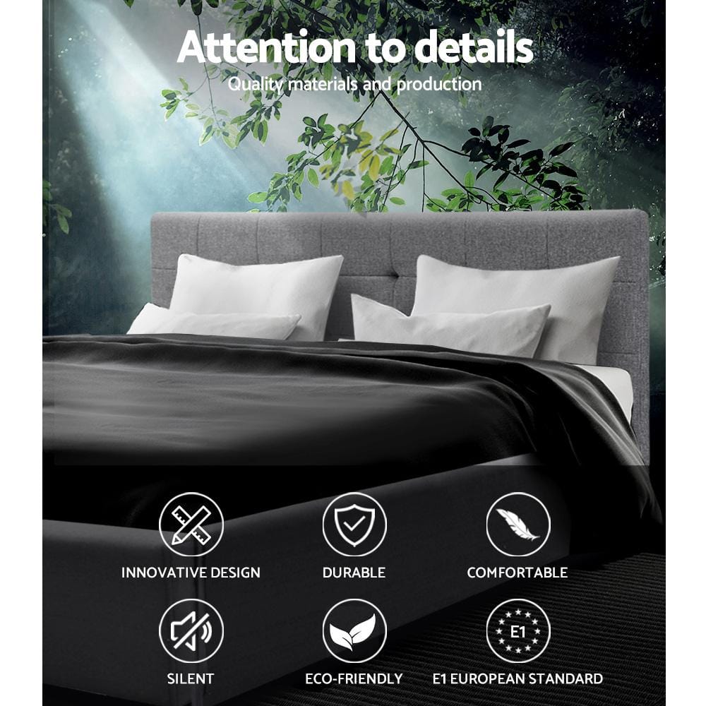 Artiss Bedframe Soho Bed Frame Fabric- Grey King