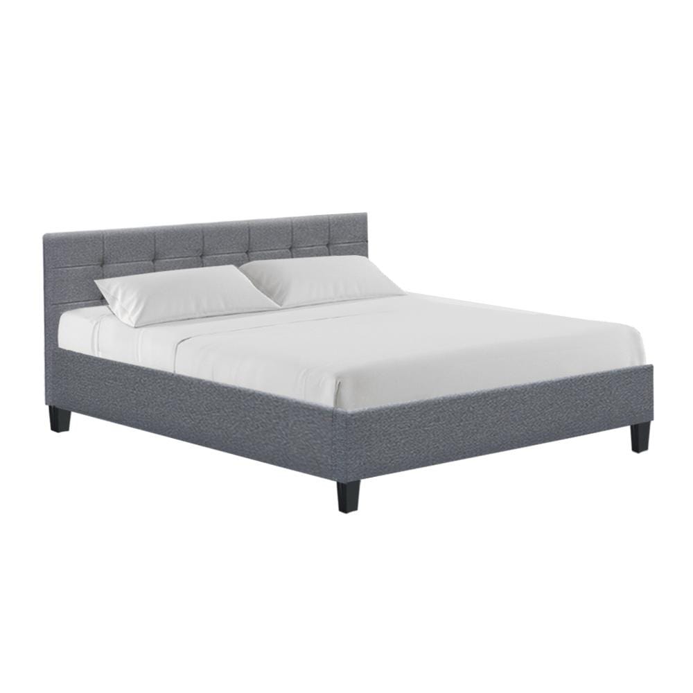 Artiss Bedframe Soho Bed Frame Fabric- Grey King