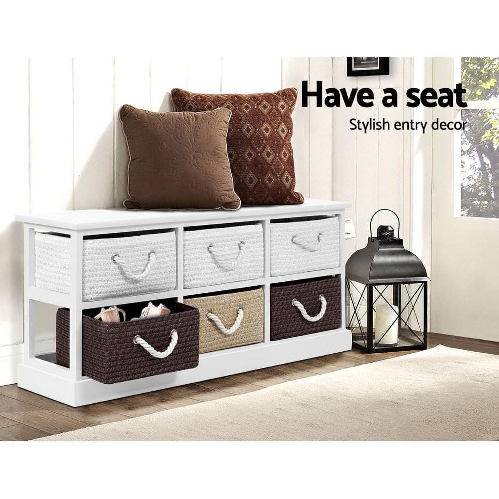 Artiss Shoe Rack Storage Bench Shoe Organiser 6 Drawers Chest Cabinet Rack Box Shelf Stool