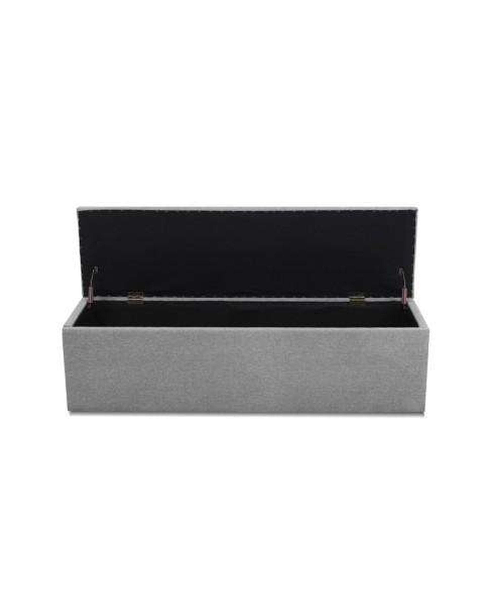Artiss Ottoman Storage Ottoman Blanket Box Grey LARGE Fabric Rest Chest Toy Foot Stool