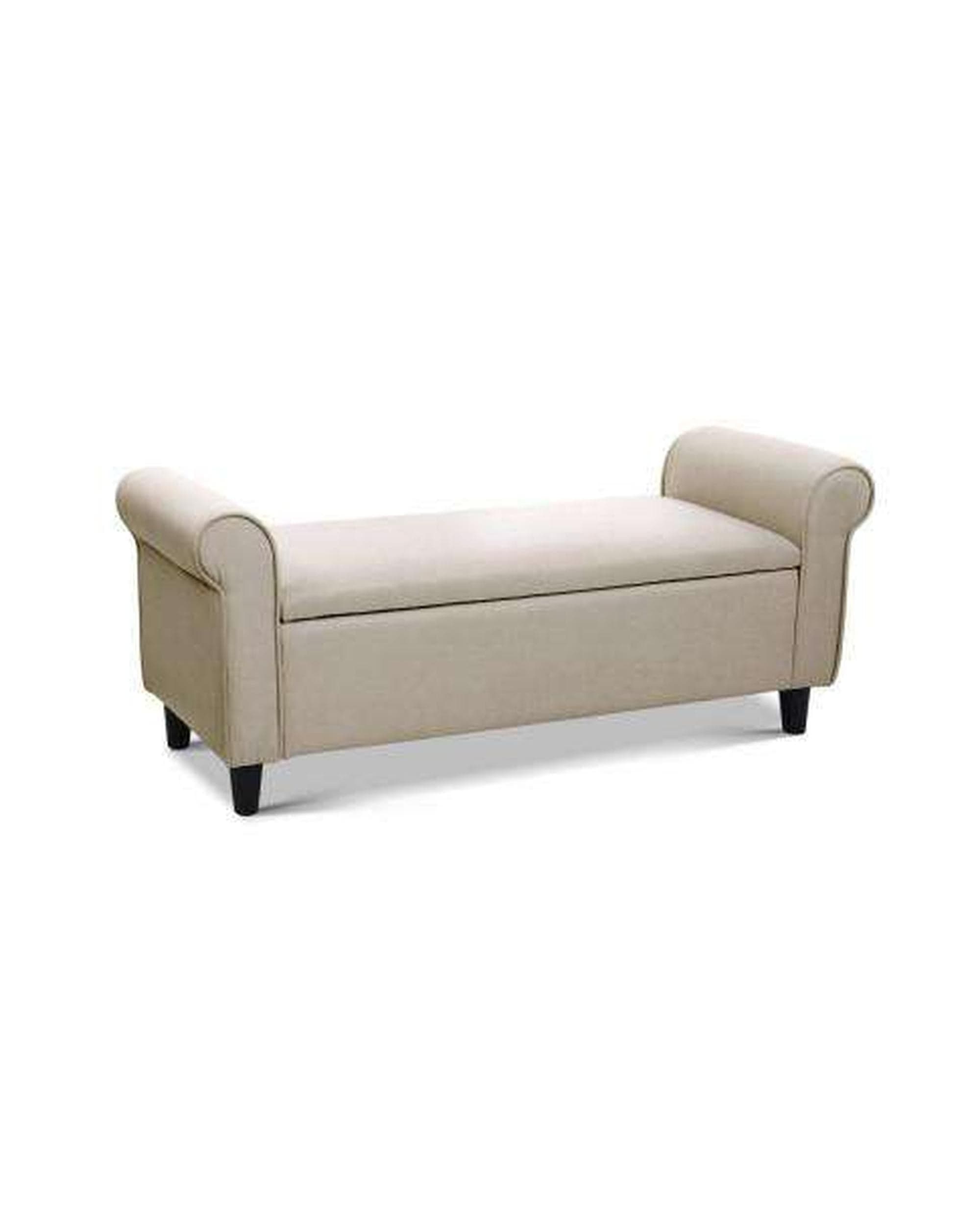Artiss Ottoman Storage Ottoman Blanket Box Linen Fabric Arm Foot Stool Couch Chest Large