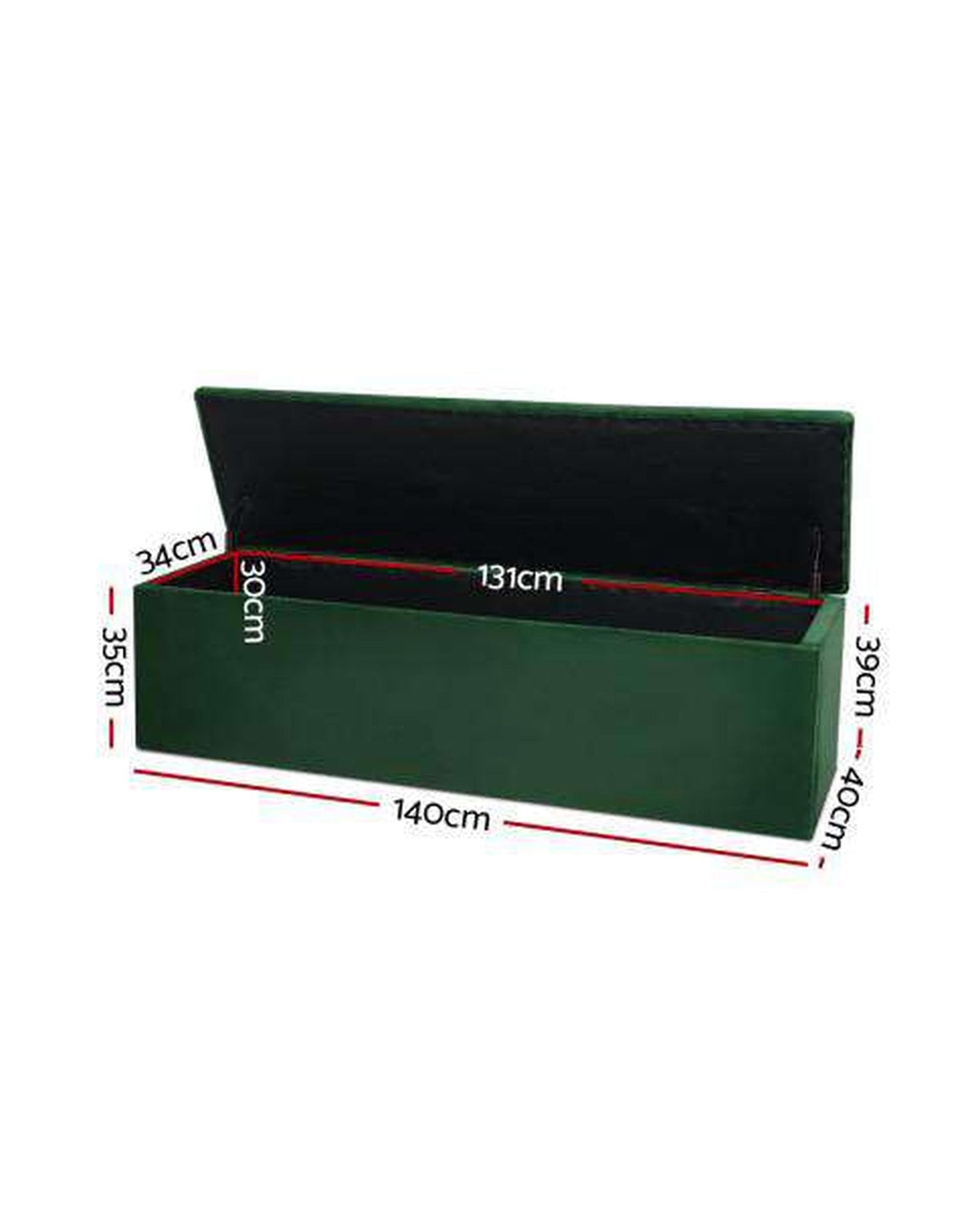 Artiss Ottoman Storage Ottoman Blanket Box Velvet Foot Stool Rest Chest Couch Green