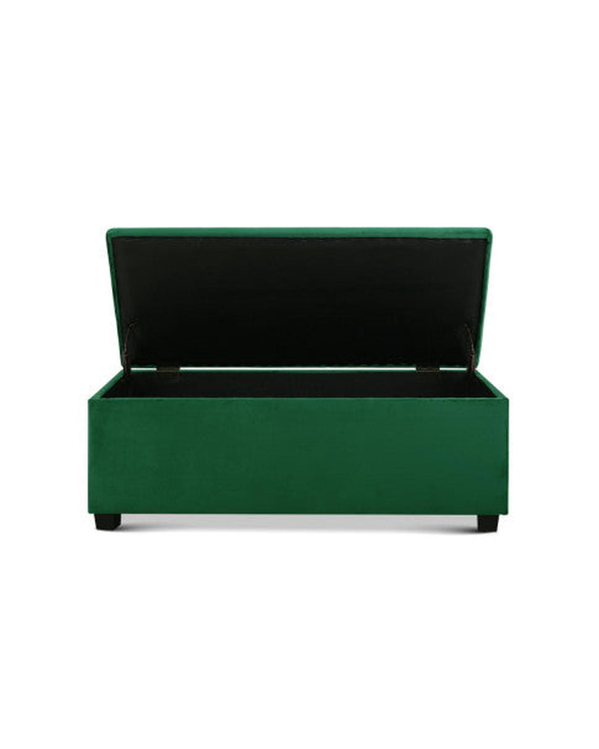 Artiss Ottoman Storage Ottoman Blanket Box Velvet Footstool Rest Chest Couch Toy Green