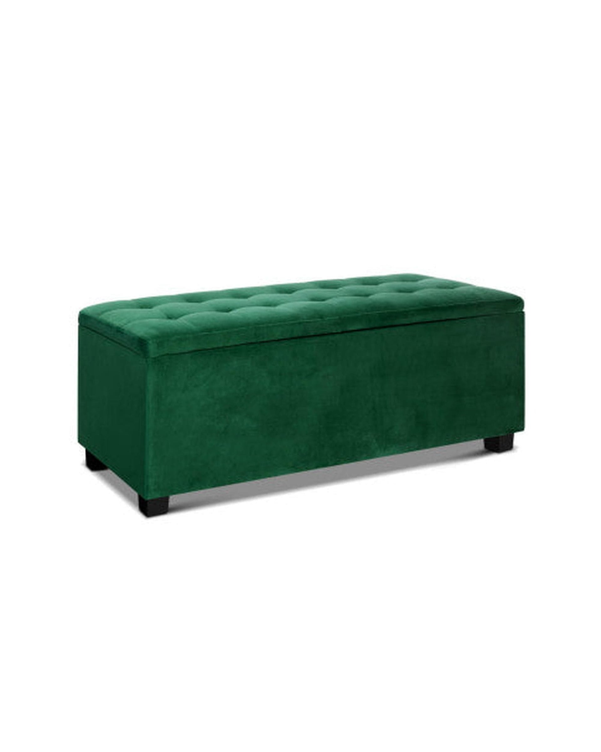 Artiss Ottoman Storage Ottoman Blanket Box Velvet Footstool Rest Chest Couch Toy Green