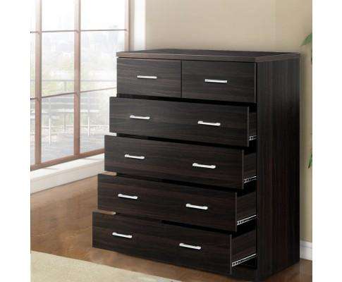 Artiss Chest of Drawers Tallboy 6 Drawers Storage Cabinet - Walnut