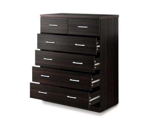 Artiss Chest of Drawers Tallboy 6 Drawers Storage Cabinet - Walnut