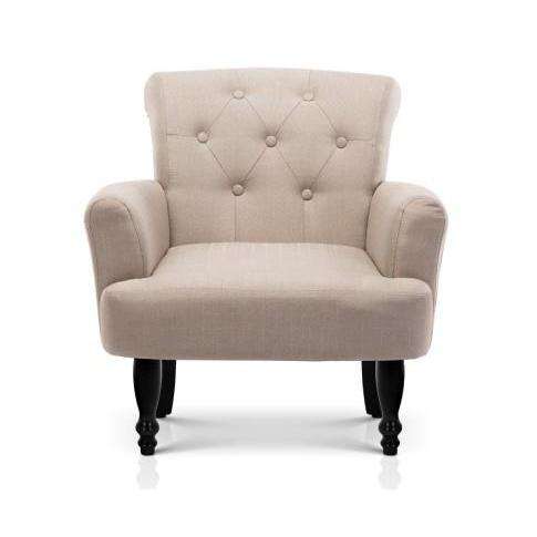 Artiss Accent Chair Taupe French Lorraine Winged Accent Chair - 3 Colours