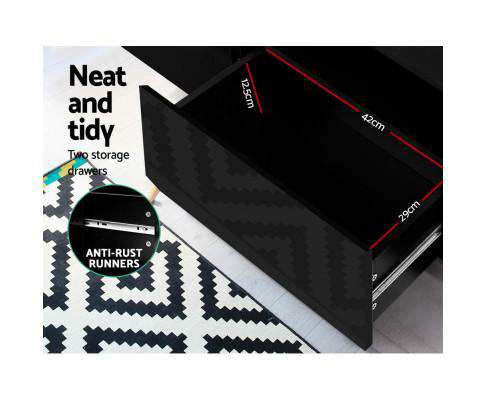 Artiss TV Unit TV Cabinet Entertainment Unit Stand High Gloss Furniture 205cm Black