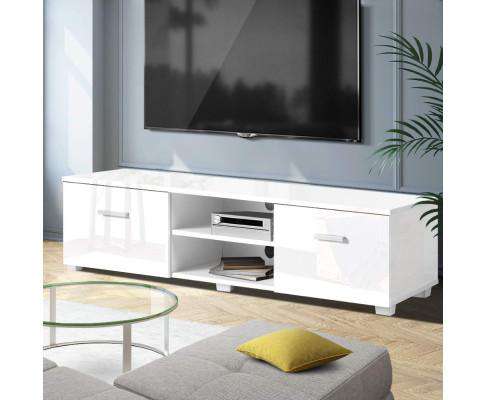 Artiss TV Unit TV Cabinet Entertainment Unit Stand High Gloss Furniture Storage Drawers 140cm White