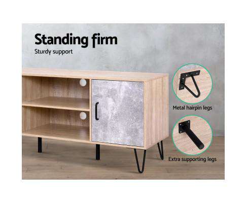 Artiss TV Unit TV Cabinet Entertainment Unit Stand Industrial Wooden Metal Legs Oak