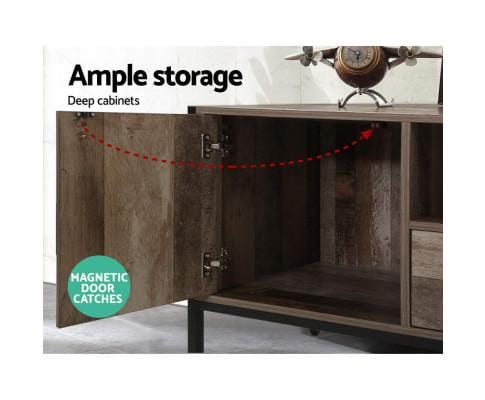 Artiss TV Unit TV Cabinet Entertainment Unit Stand Storage Wood Industrial Rustic 160cm