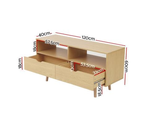 Artiss TV Unit TV Cabinet Entertainment Unit Stand Wooden Storage 120cm Scandinavian