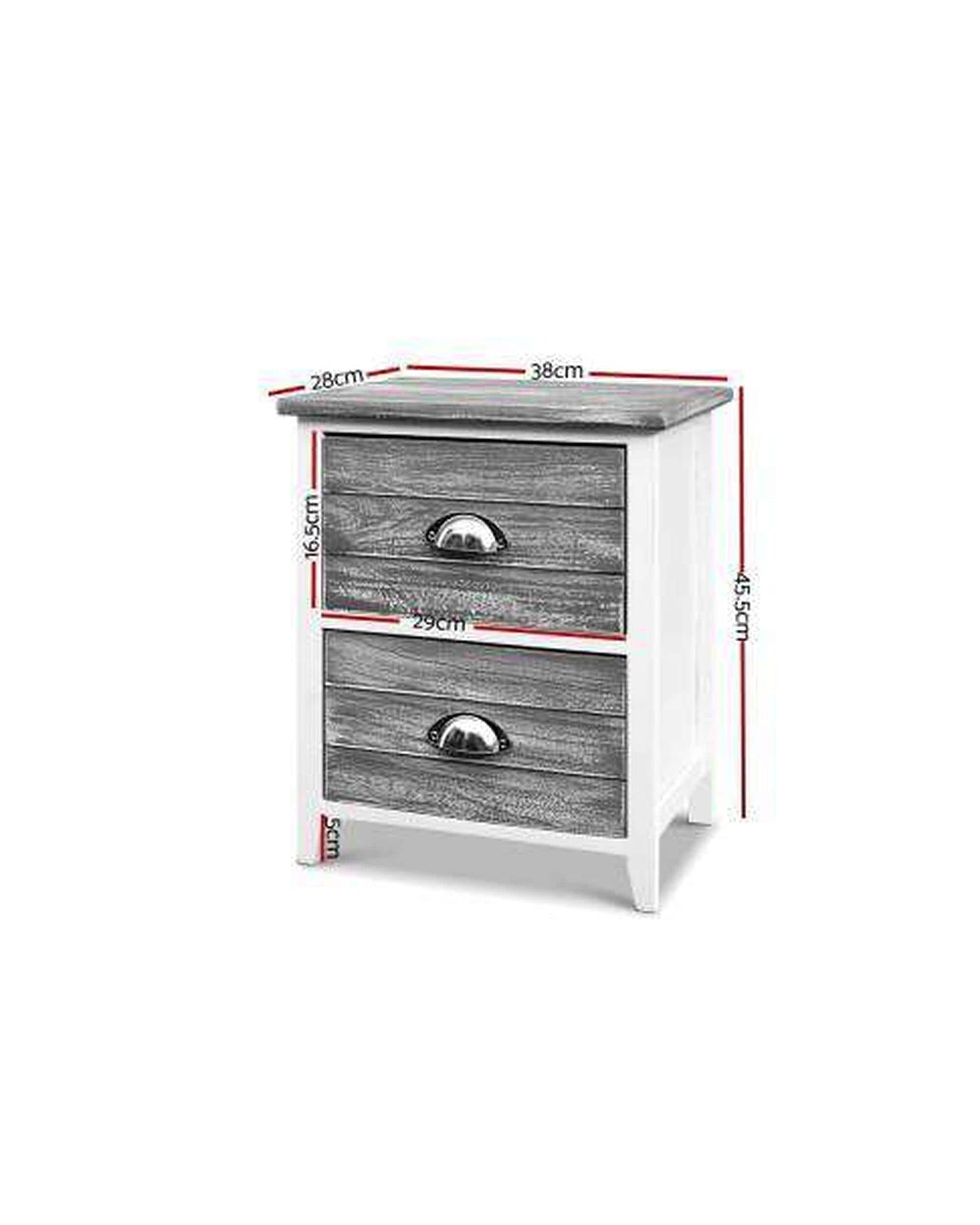 Artiss Bedside Table Two Bedside Table - Grey