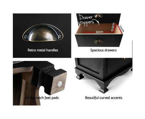 Artiss Bedside Table Two Bedside Tables - Vintage