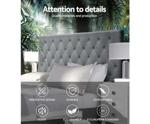 Artiss Bedhead Upholstered Fabric Head Board - Grey