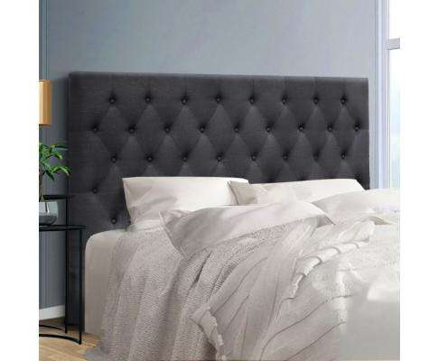 Artiss Bedhead Upholstered Fabric Headboard - Charcoal