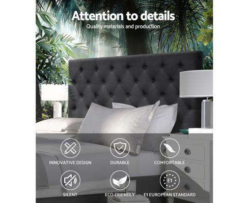 Artiss Bedhead Upholstered Fabric Headboard - Charcoal