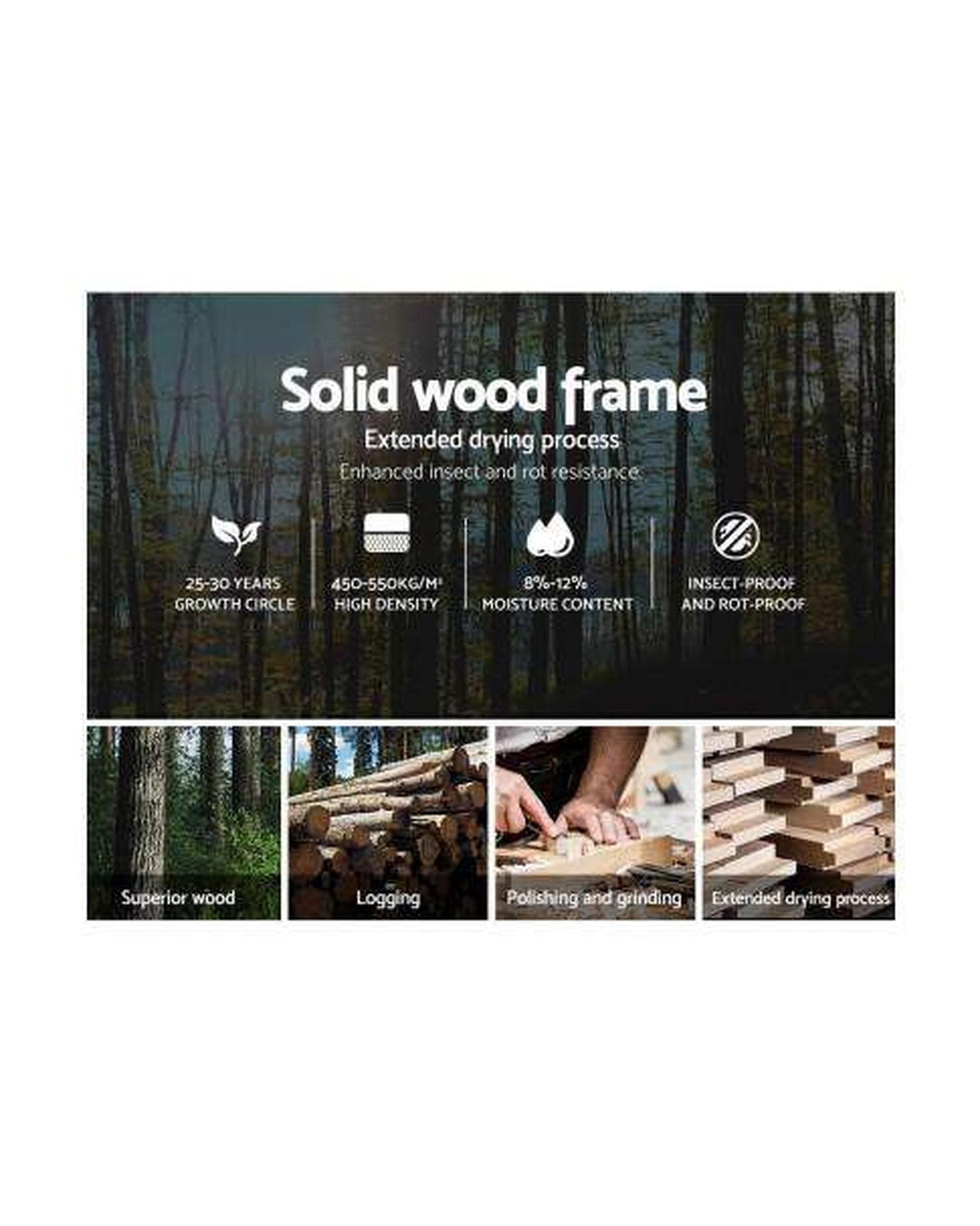 Artiss Bedframe VANKE Bed Frame Base Fabric Headboard Wooden Mattress