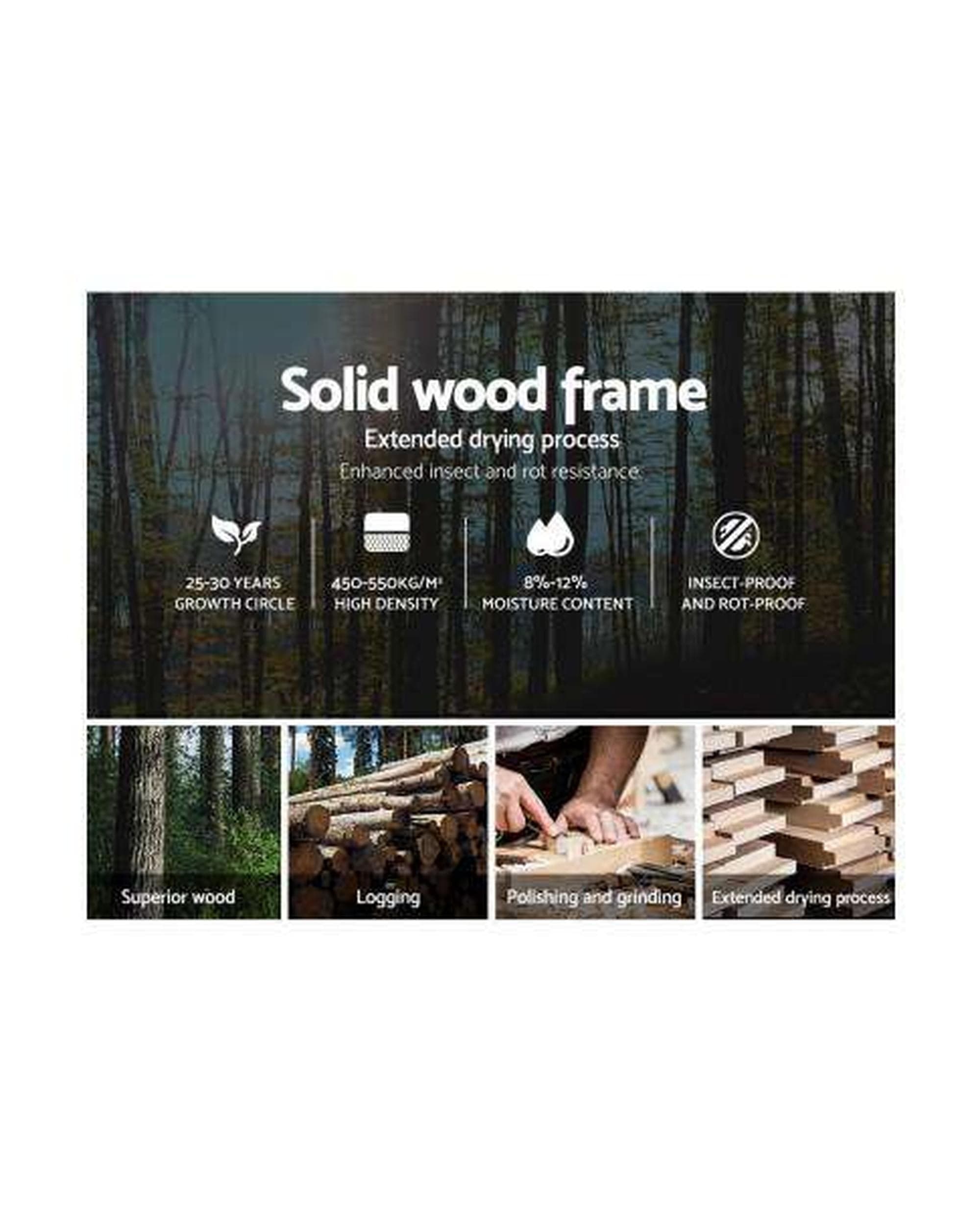 Artiss Bedframe VANKE Bed Frame Base Fabric Headboard Wooden Mattress