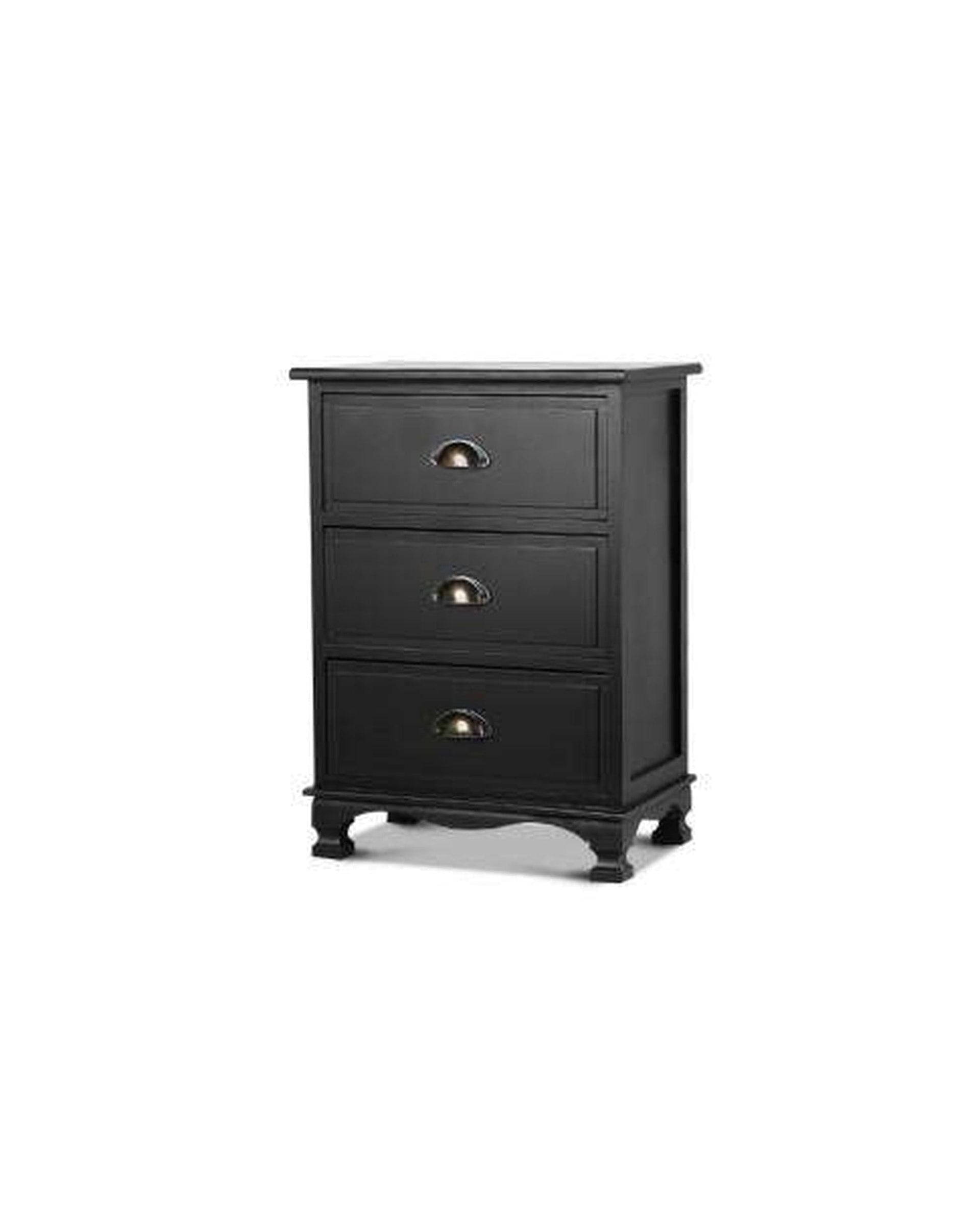Artiss Bedside Table Vintage Bedside - Black
