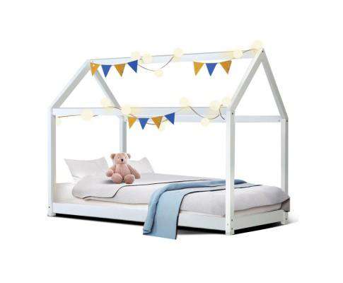 Artiss Bedframe White Timber/ Pine Bed Frames