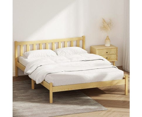 Artiss Bedframe Wooden Bed Base Pine Timber Mattress Foundation Oak
