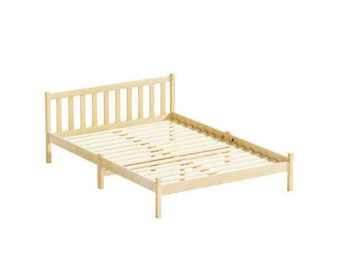 Artiss Bedframe Wooden Bed Base Pine Timber Mattress Foundation Oak