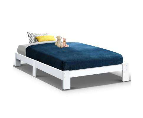 Artiss Base Wooden Bed Base - White