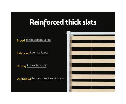 Artiss Bedframe Wooden Bed Frame Single Size Mattress Base Timber Platform Storage Drawers Pine Wood White