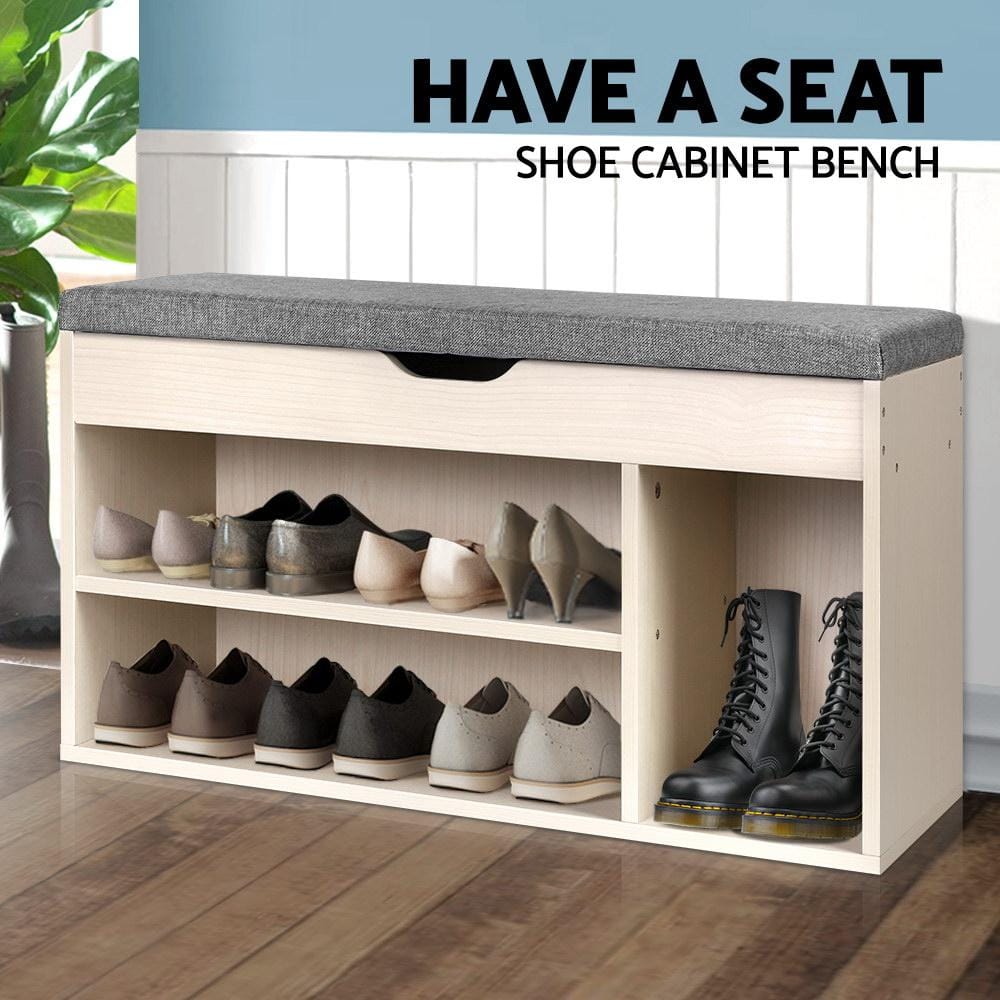Artiss Shoe Rack Wooden Shoe Organiser - Natural