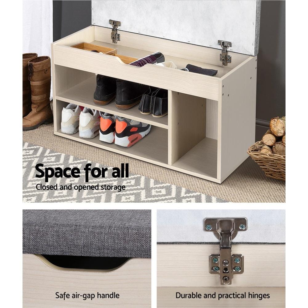 Artiss Shoe Rack Wooden Shoe Organiser - Natural