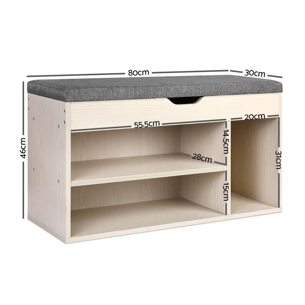 Artiss Shoe Rack Wooden Shoe Organiser - Natural