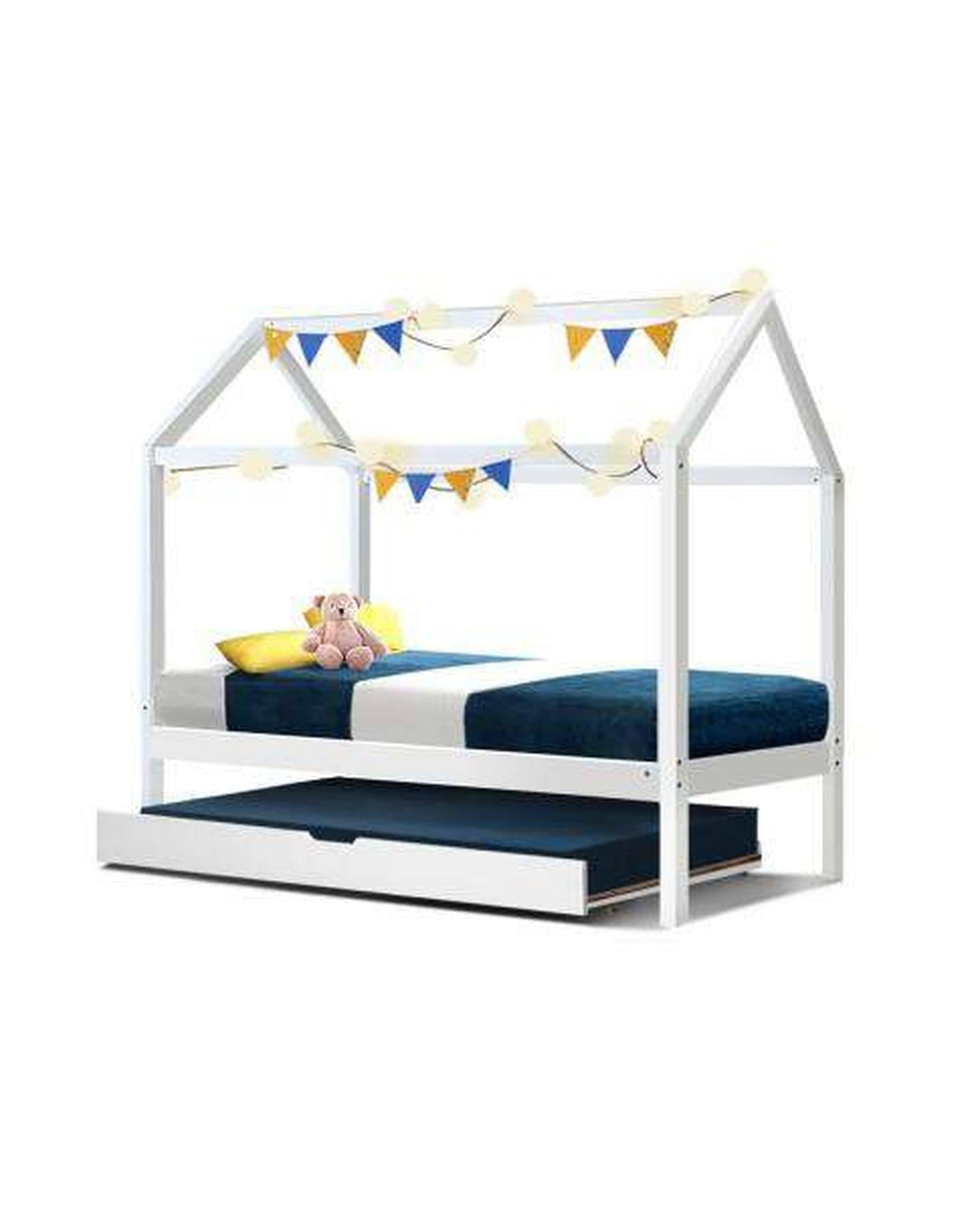 Artiss Bedframe Wooden White Holy Kids Bedframe