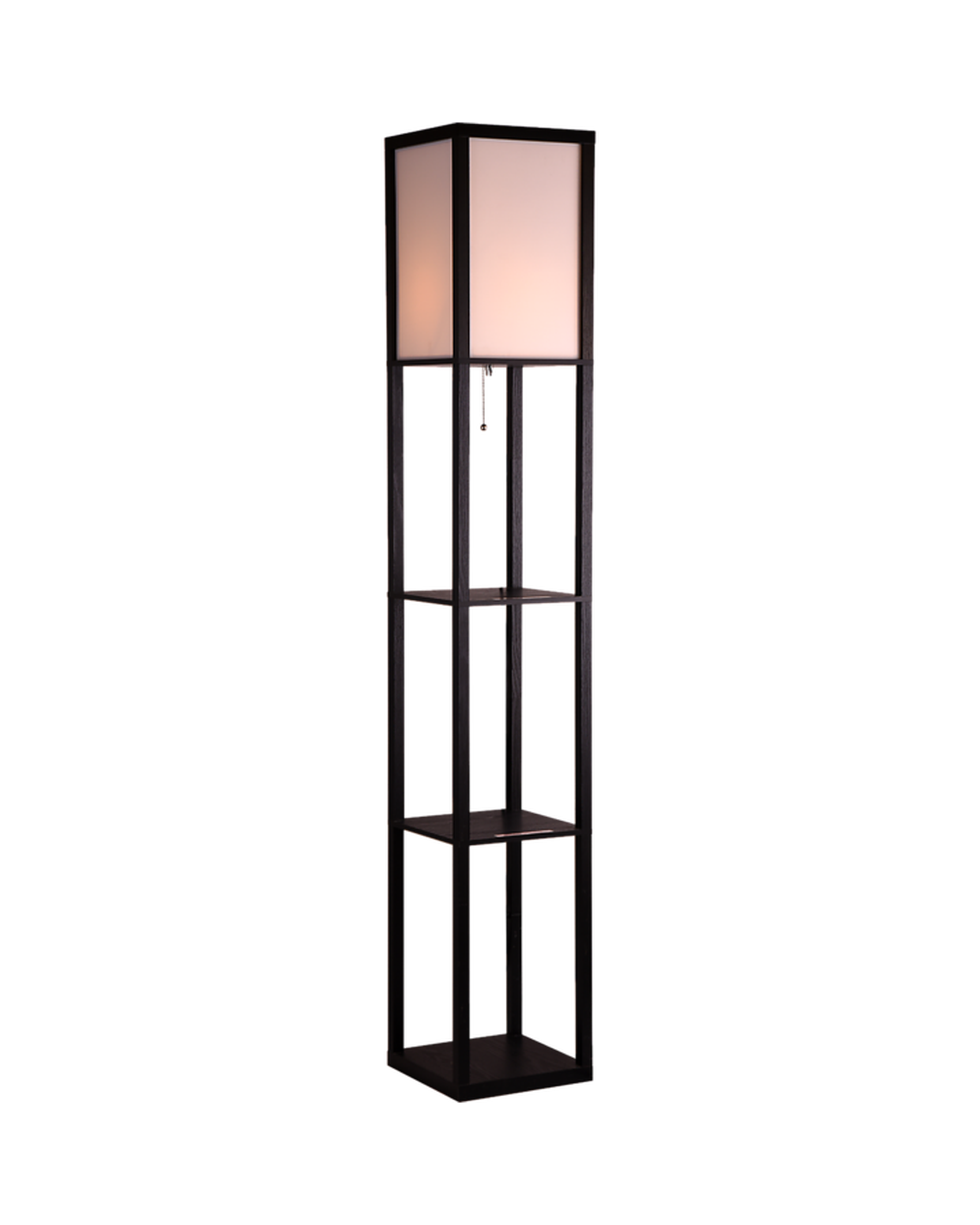Shelf Floor Lamp - Shade Diffused Light Source with Open-Box Shelves - Type A Palermo