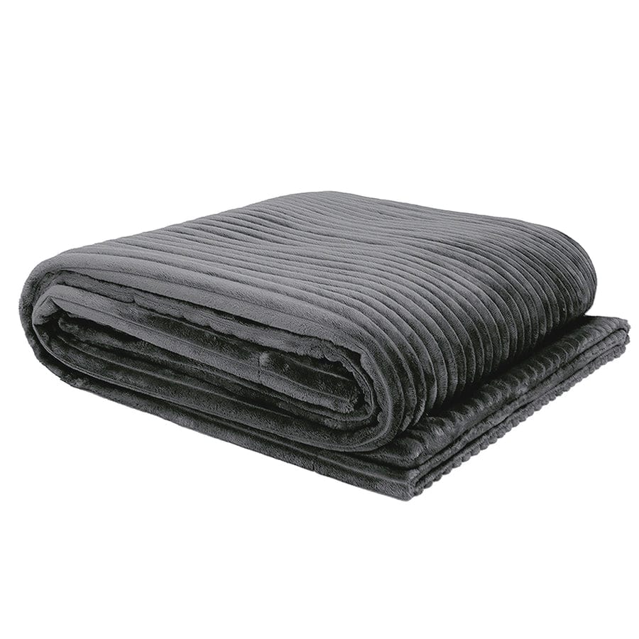 Bambury Blanket Bambury Channel Throw - Charcoal