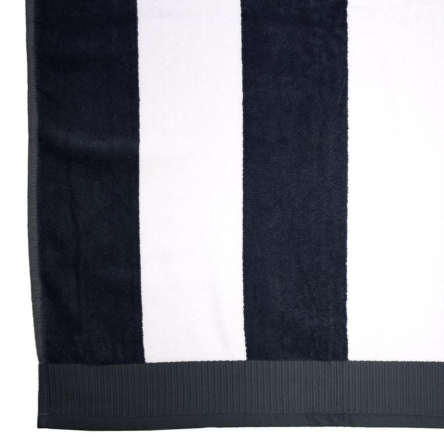Bambury Beach Towels Bambury Classic Stripe Egyptian Cotton Beach Towel - Navy