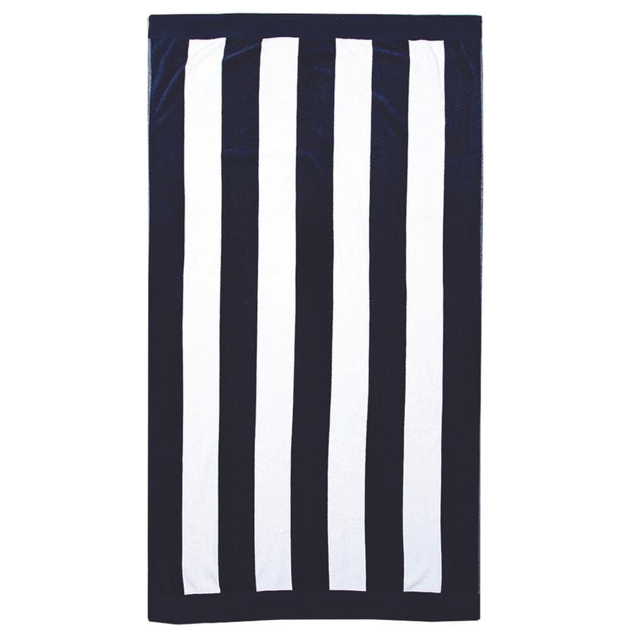 Bambury Beach Towels Bambury Classic Stripe Egyptian Cotton Beach Towel - Navy