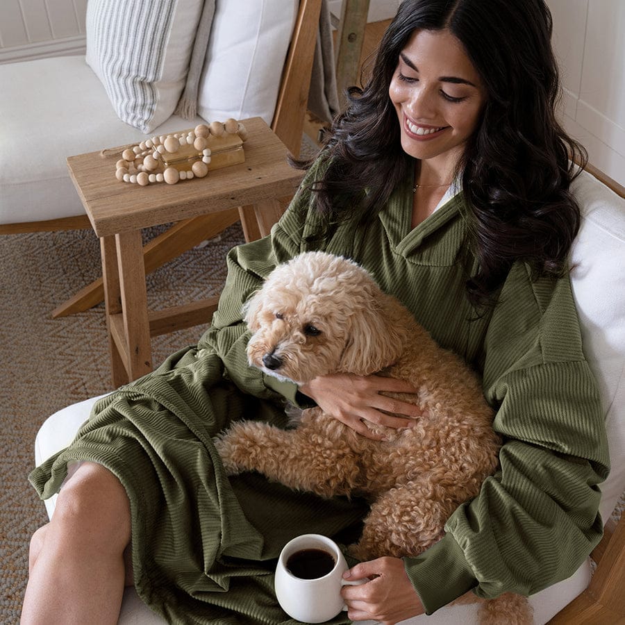 Bambury Pajamas Bambury Cordy Blanket Hoodie - Olive