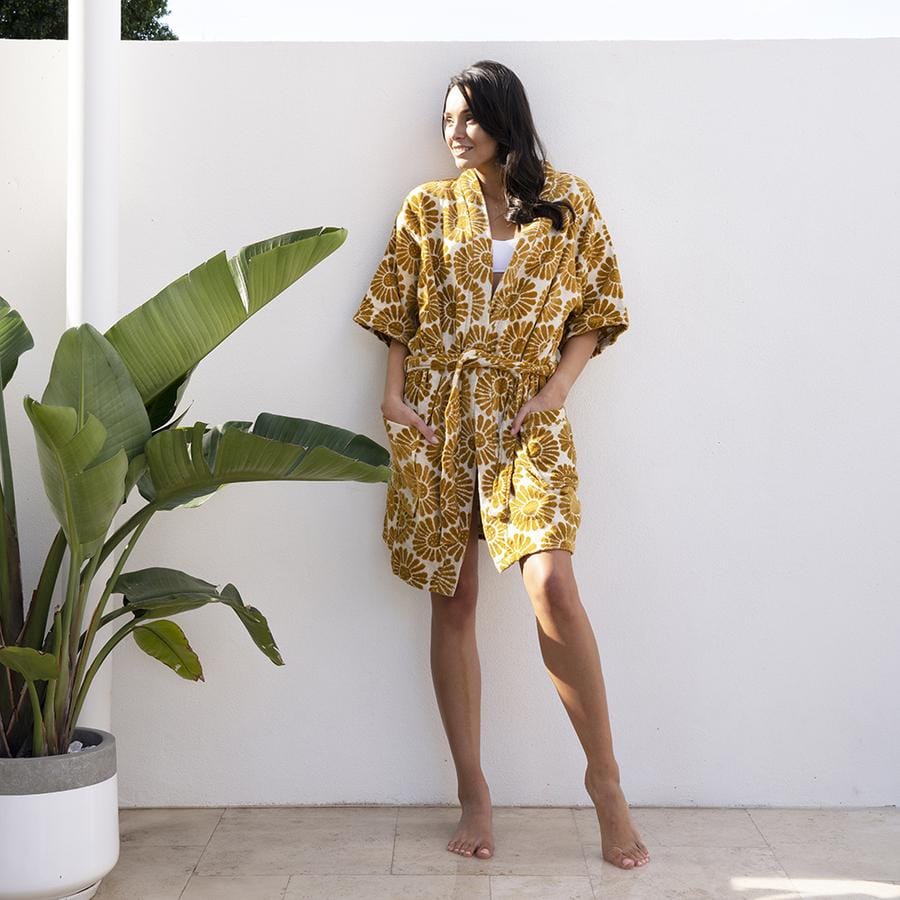 Bambury Pajamas Bambury Daisy Robe - Mustard