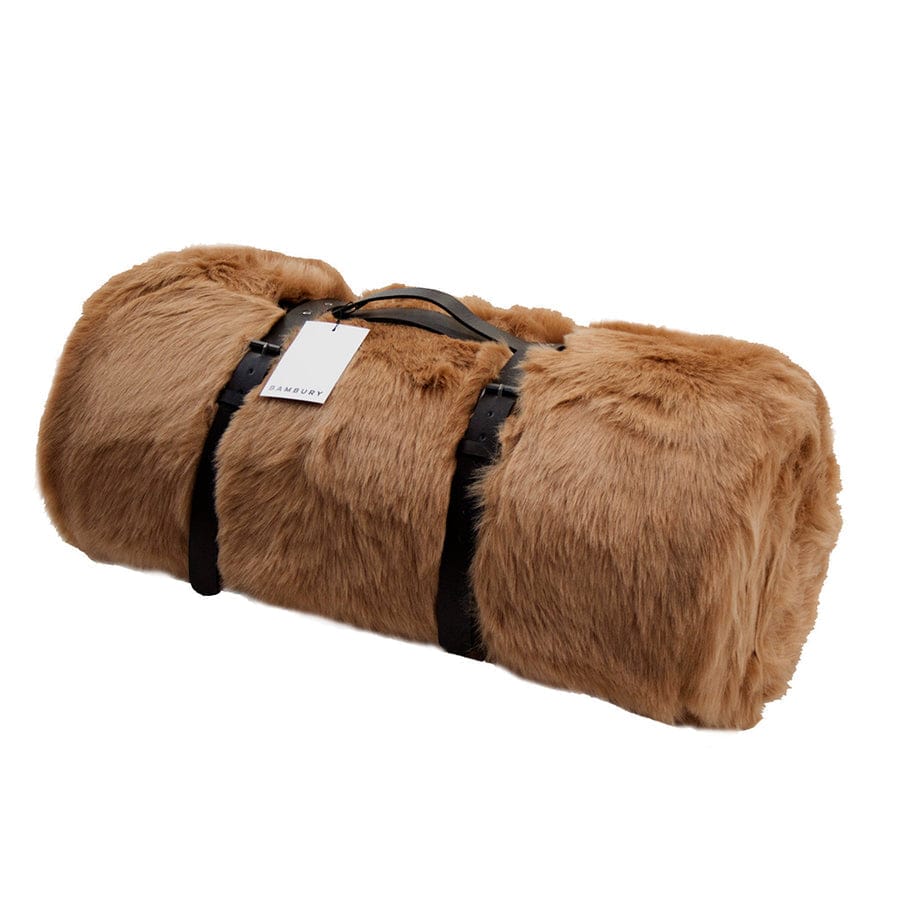 Bambury Blanket Bambury Faux Fur Throw - Fawn