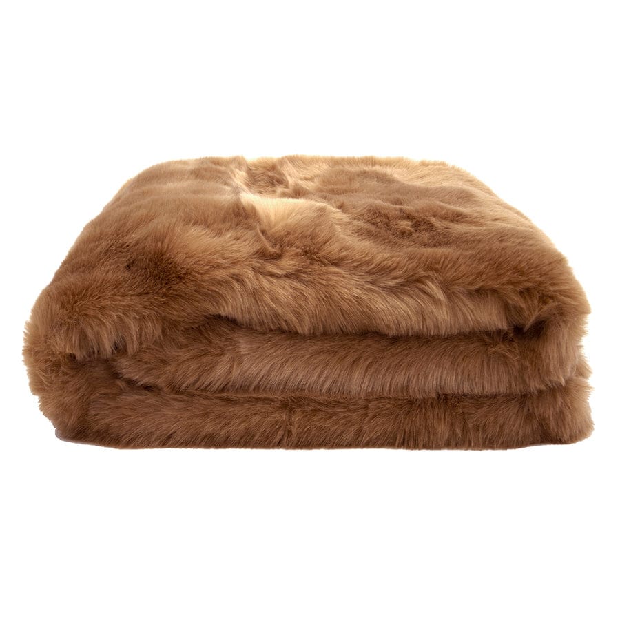Bambury Blanket Bambury Faux Fur Throw - Fawn