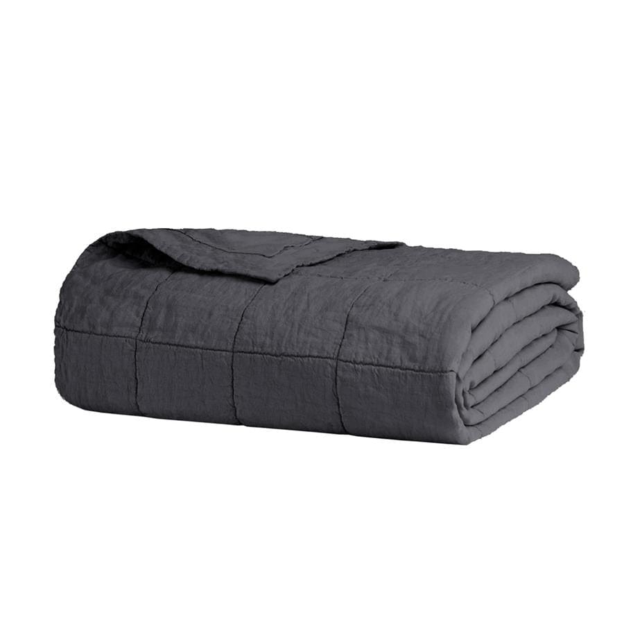 Bambury Coverlet Bambury French Flax Linen Quilted Coverlet -  Queen/King - Charcoal